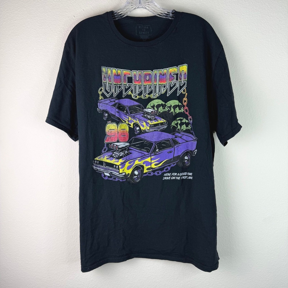 Return To Sender Men's Unchained 98 Graphic Short Sleeve T-Shirt Black Size 2XL